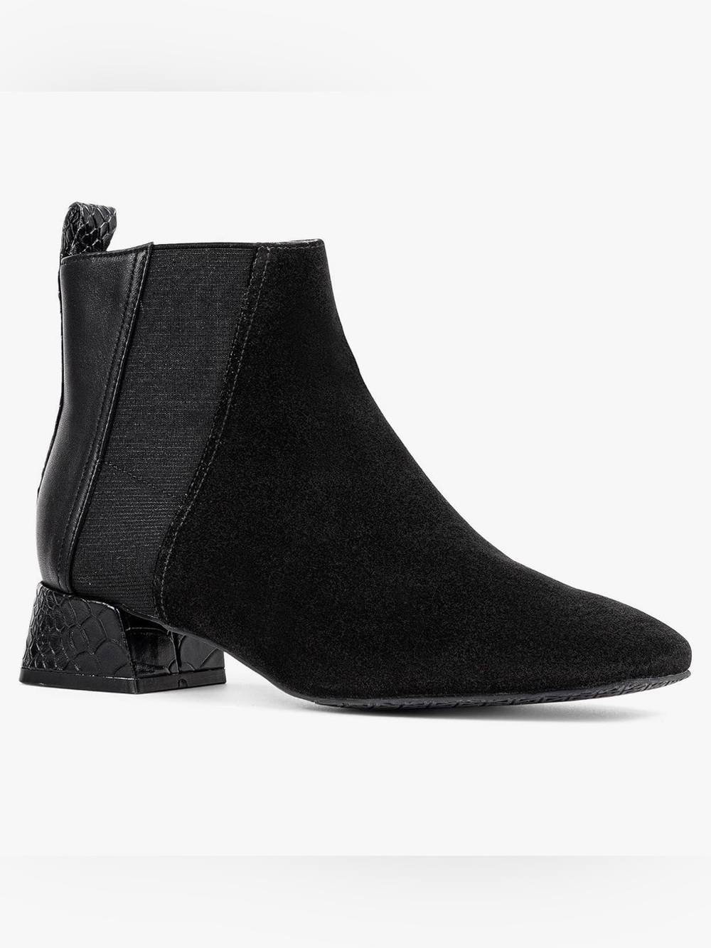 Donald J. Pliner Black Suede-Look Ankle Booties